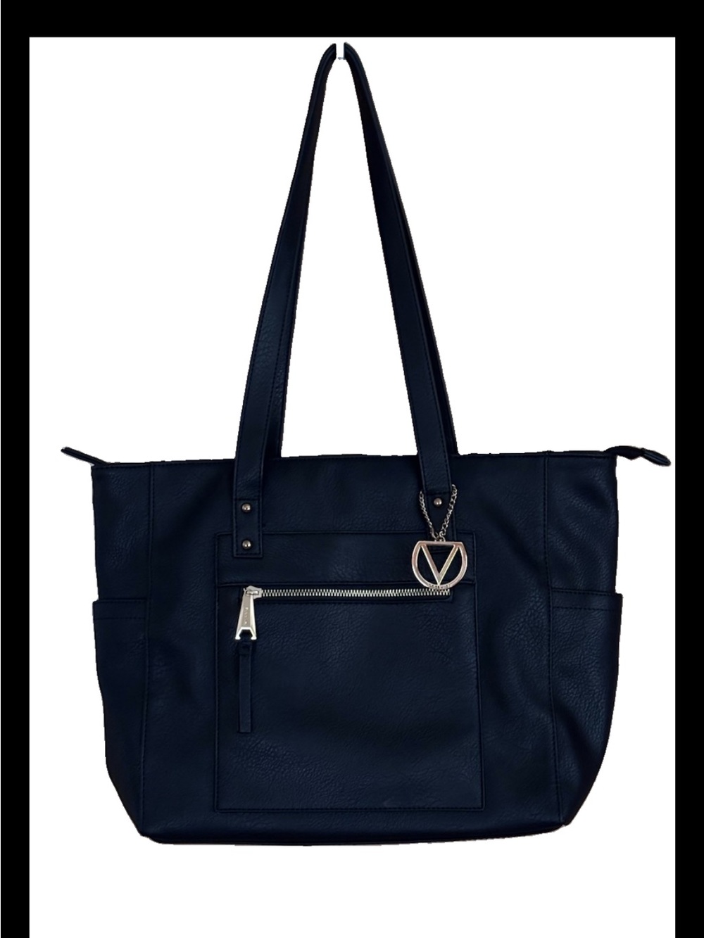 Dolce Vita Vegan Double Handle Large Tote/ Shoulder Bag Black 12 X 13 X 5 EUC